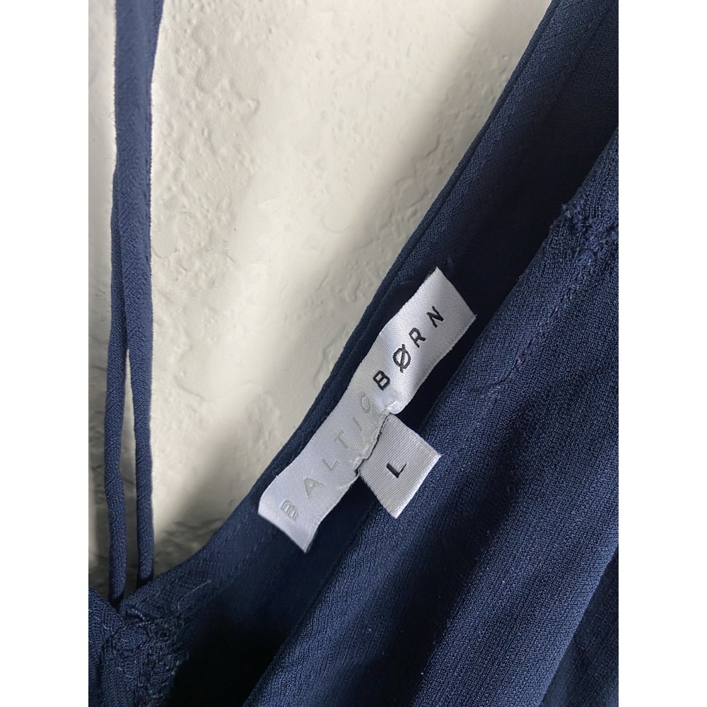 Baltic Born L Vera Maxi Dress In Navy Blue Sheer Lace Trim Romantic Boho - Picture 5 of 6